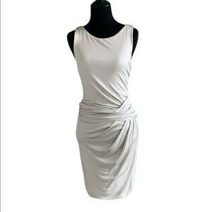 Theory Women light Gray Sleeveless ruched cocktail Dress size P-Small